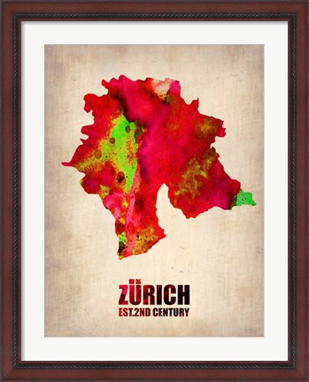 Framed Zurich Watercolor Print