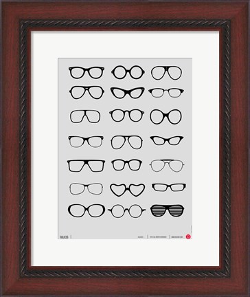 Framed Vintage Glasses 1 Print