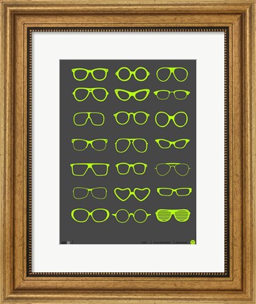 Framed Vintage Glasses 3 Print