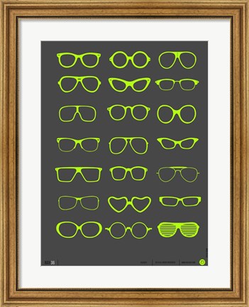 Framed Vintage Glasses 3 Print