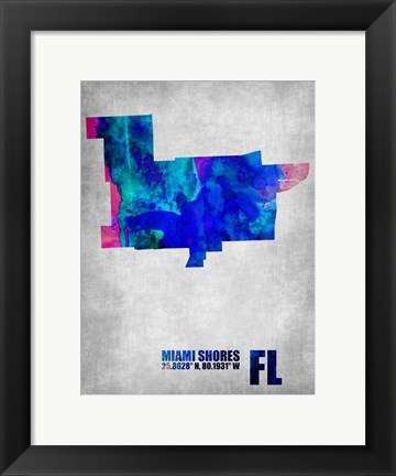 Framed Miami Shores Florida Print