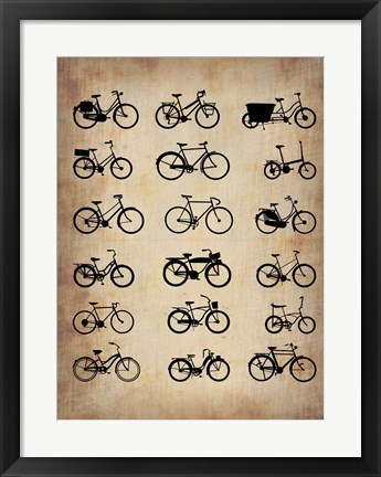 Framed Vintage Bicycles Print