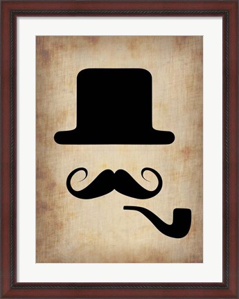 Framed Hat Glasses and Mustache 4 Print
