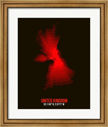 Framed United Kingdom Radiant Map 1 Print