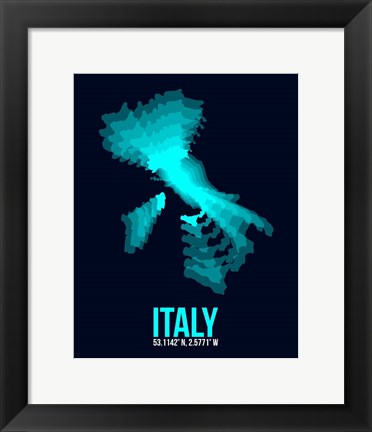 Framed Italy Radiant Map 1 Print