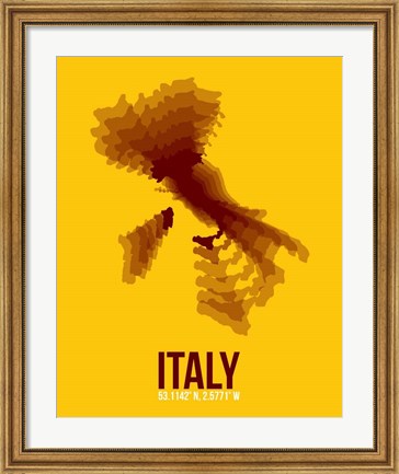 Framed Italy Radiant Map 3 Print