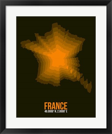 Framed France Radiant Map 3 Print