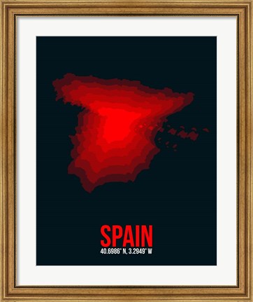 Framed Spain Radiant Map 1 Print