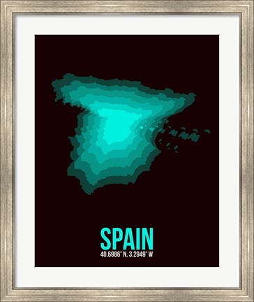 Framed Spain Radiant Map 3 Print