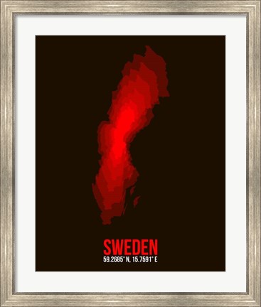Framed Sweden Radiant Map 1 Print