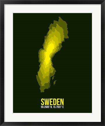 Framed Sweden Radiant Map 3 Print