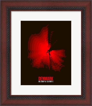 Framed Denmark Radiant Map 3 Print