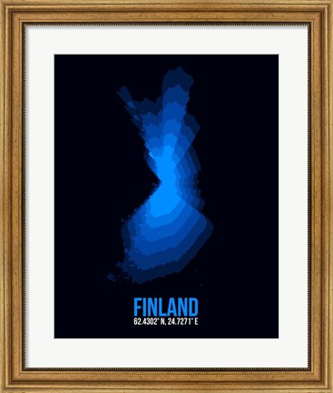 Framed Finland Radiant Map 1 Print