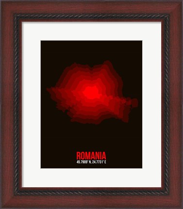 Framed Romania Radiant Map 1 Print