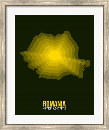 Framed Romania Radiant Map 2 Print