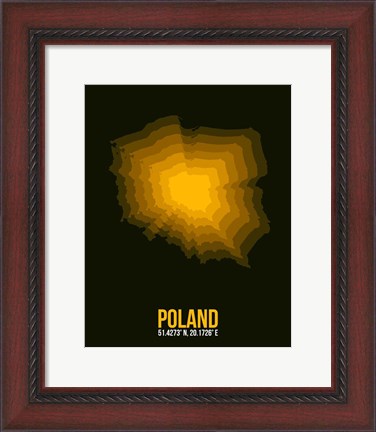 Framed Poland Radiant Map 2 Print