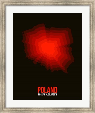 Framed Poland Radiant Map 3 Print