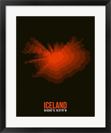 Framed Iceland Radiant Map 1 Print