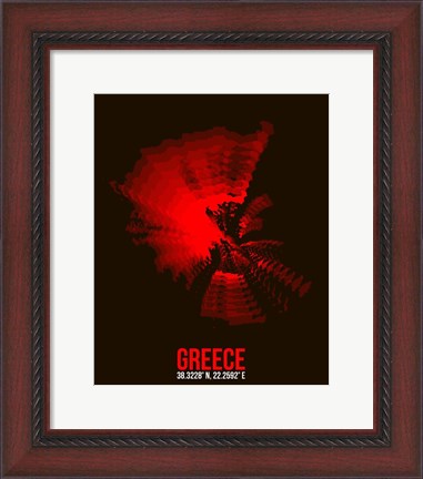 Framed Greece Radiant Map 1 Print