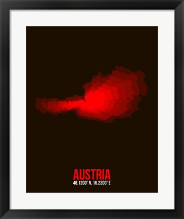 Framed Austria Radiant Map 1 Print