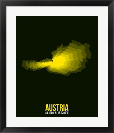 Framed Austria Radiant Map 2 Print