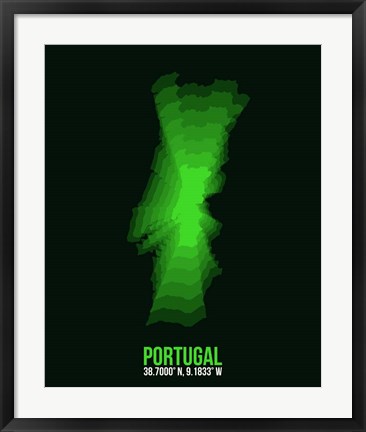 Framed Portugal Radiant Map 2 Print