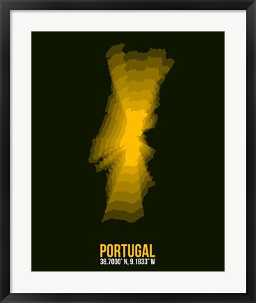 Framed Portugal Radiant Map 3 Print