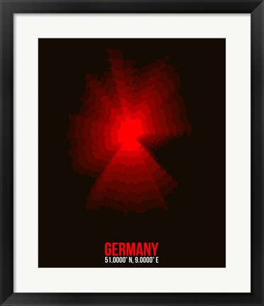 Framed Germany Radiant Map 3 Print