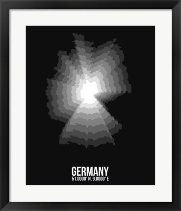 Framed Germany Radiant Map 4 Print