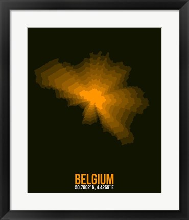 Framed Belgium Radiant Map 2 Print