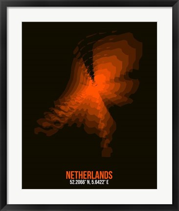 Framed Netherlands Radiant Map 2 Print