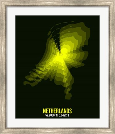 Framed Netherlands Radiant Map 3 Print