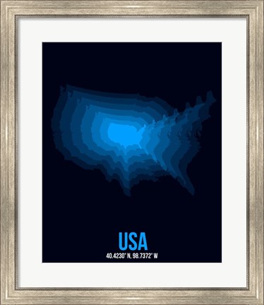 Framed USA Radiant Map 1 Print