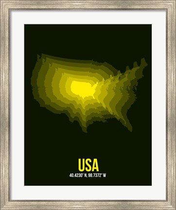 Framed USA Radiant Map 3 Print
