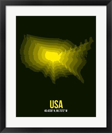 Framed USA Radiant Map 3 Print