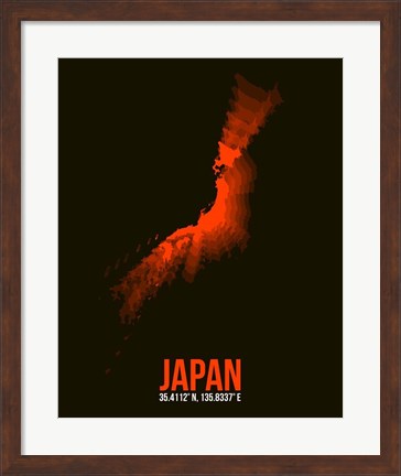 Framed Japan Radiant Map 1 Print