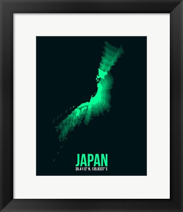 Framed Japan Radiant Map 2 Print