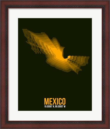 Framed Mexico Radiant Map 1 Print