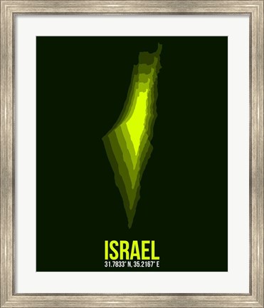 Framed Israel Radiant Map 4 Print