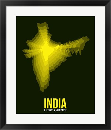 Framed India Radiant Map 3 Print