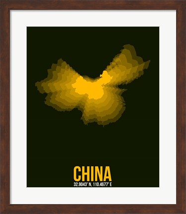 Framed China Radiant Map 2 Print