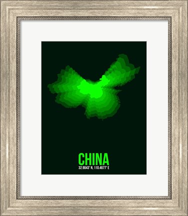 Framed China Radiant Map 3 Print