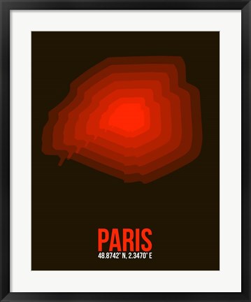 Framed Paris Radiant Map 4 Print