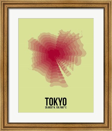 Framed Tokyo Radiant Map 1 Print