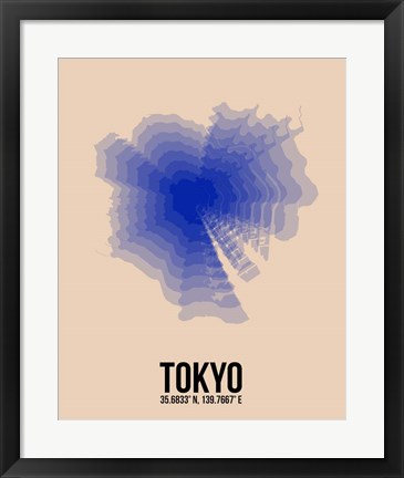 Framed Tokyo Radiant Map 2 Print