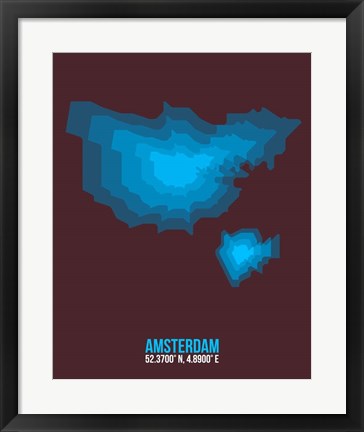 Framed Amsterdam Radiant Map 3 Print