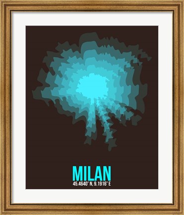 Framed Milan Radiant Map 3 Print