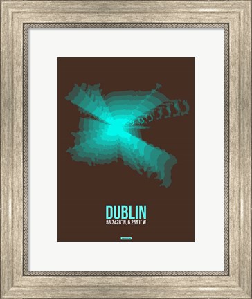 Framed Dublin Radiant Map 2 Print