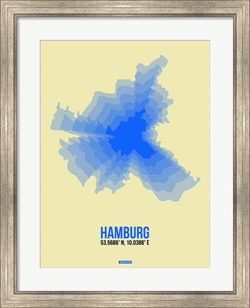 Framed Hamburg Radiant Map 2 Print