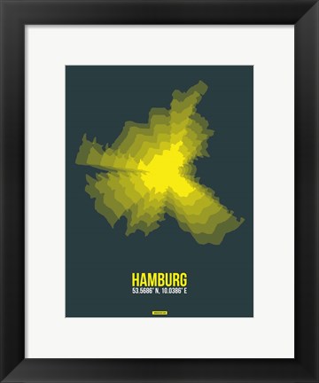 Framed Hamburg Radiant Map 3 Print
